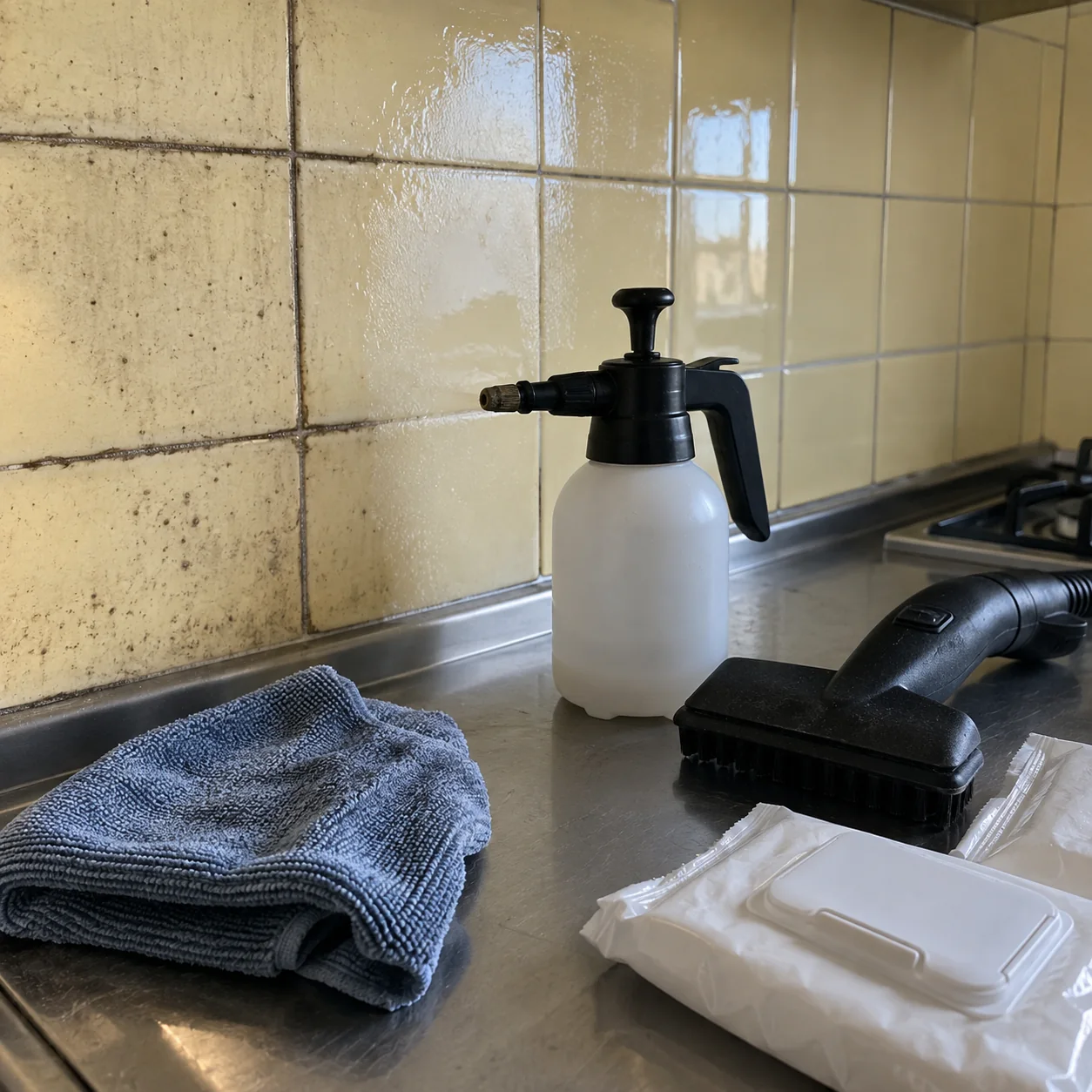 Matériel préparé pour la désinfection des surfaces